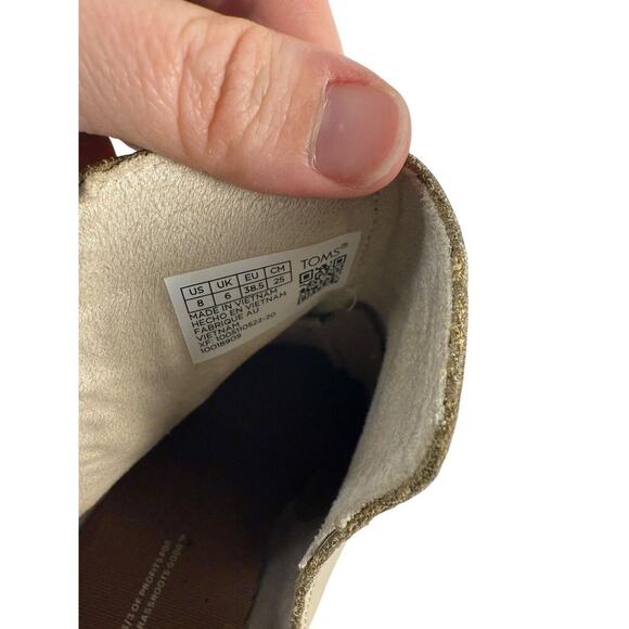 TOMS Everly Cutout Womens Cream/Ivory Size 8 NWOB-Imperfect - Picture 5 of 7